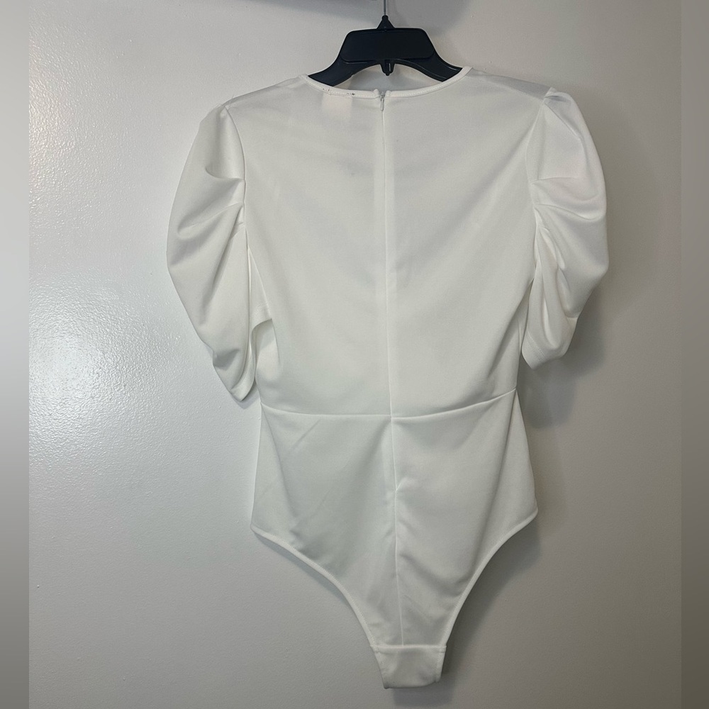 White Wrap Bodysuit - Picture 3 of 4